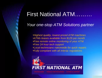 First National ATM  Your one-stop ATM Solutions partner  Highest quality, lowest priced