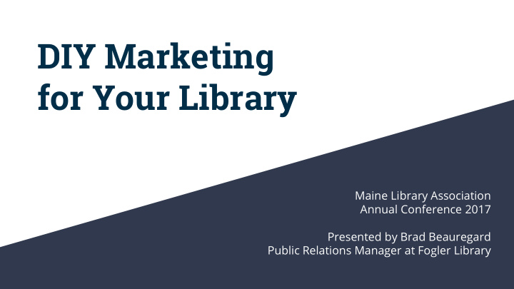 diy marketing for your library