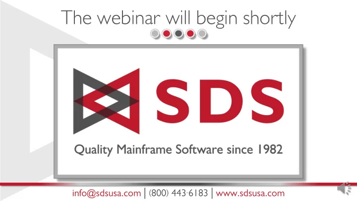 the webinar will begin shortly