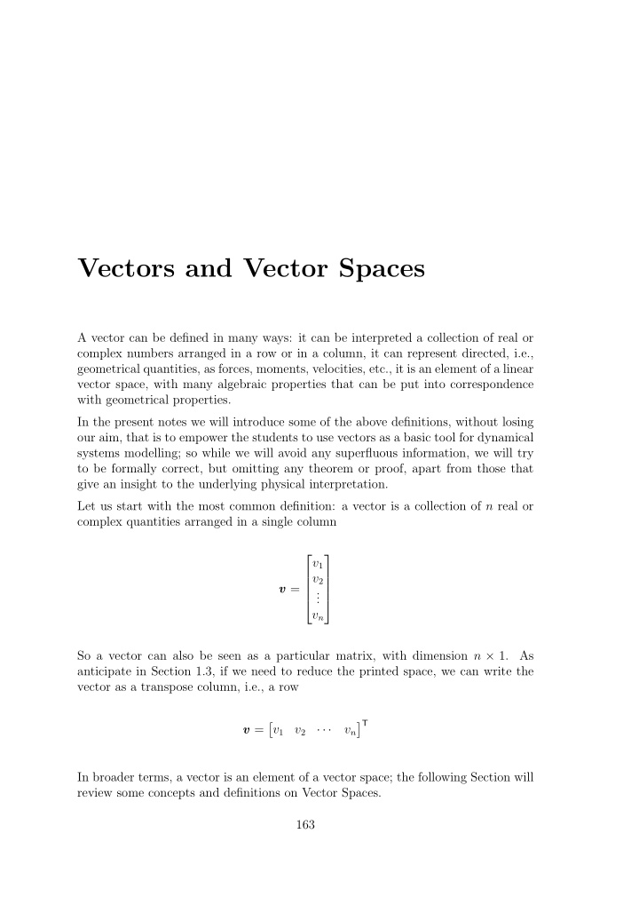 appendix a vectors and vector spaces