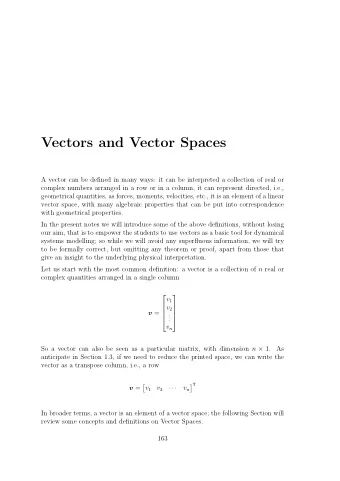 Appendix A  Vectors and Vector Spaces  A vector can be defined in many ways: it can be interpreted