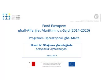 Fond Ewropew  gall-Affarijiet Marittimi u s-Sajd (2014-2020)  Programm Operazzjonali gal Malta