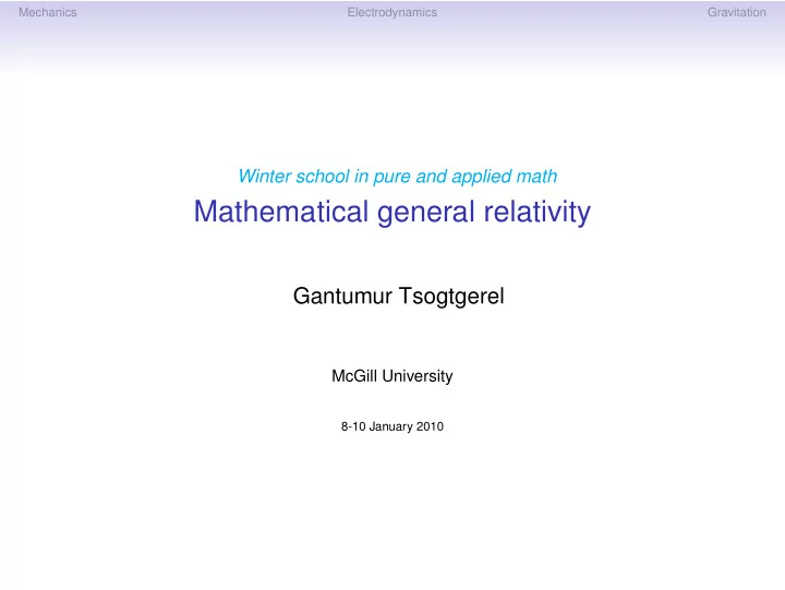 mathematical general relativity