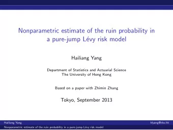 Nonparametric estimate of the ruin probability in  a pure-jump L  evy risk model  Hailiang Yang