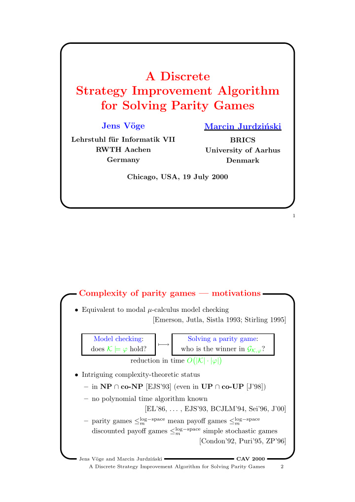 a discrete strategy improvement algorithm for solving