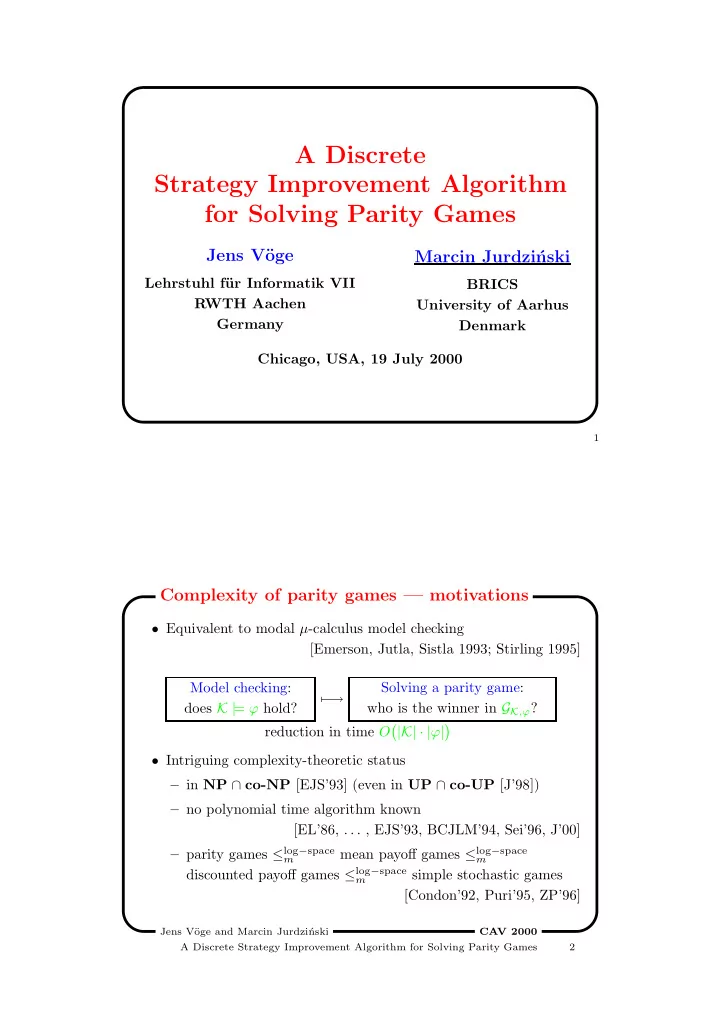 a discrete strategy improvement algorithm for solving