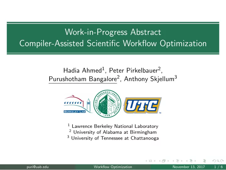 work in progress abstract compiler assisted scientific