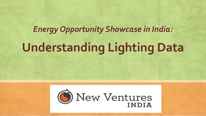 understanding lighting data what is the objective of the