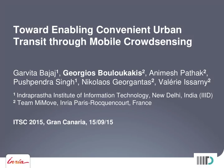 transit through mobile crowdsensing