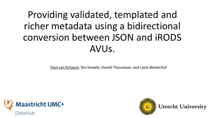 conversion between json and irods avus