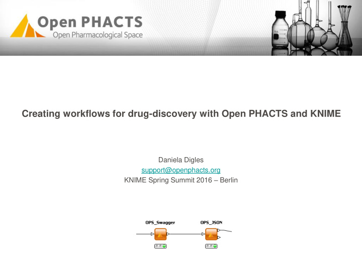 creating workflows for drug discovery with open phacts