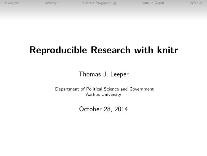 reproducible research with knitr