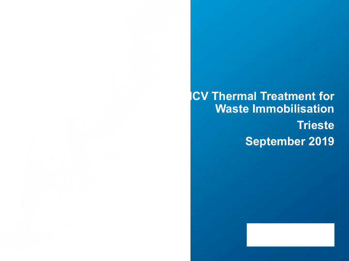 icv thermal treatment for waste immobilisation trieste