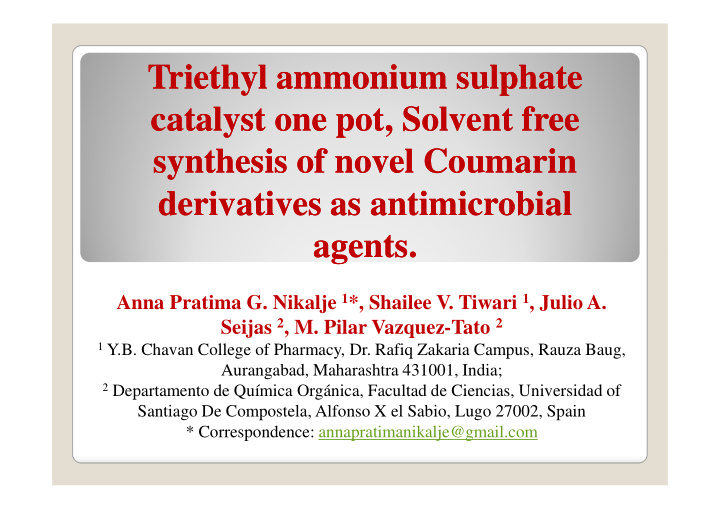 triethyl triethyl ammonium ammonium sulphate sulphate