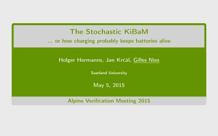 the stochastic kibam