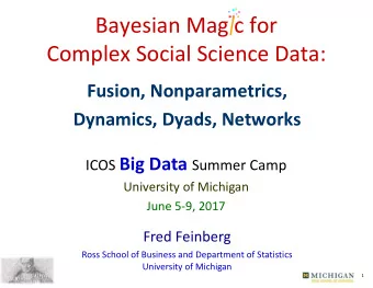 Bayesian Magic for Complex Social Science Data: Fusion, Nonparametrics, Dynamics, Dyads, Networks