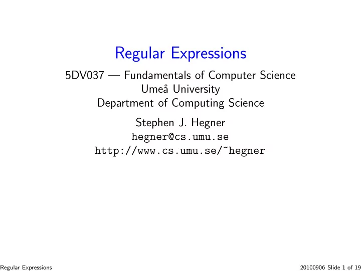 regular expressions