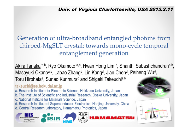 generation of ultra broadband entangled photons from