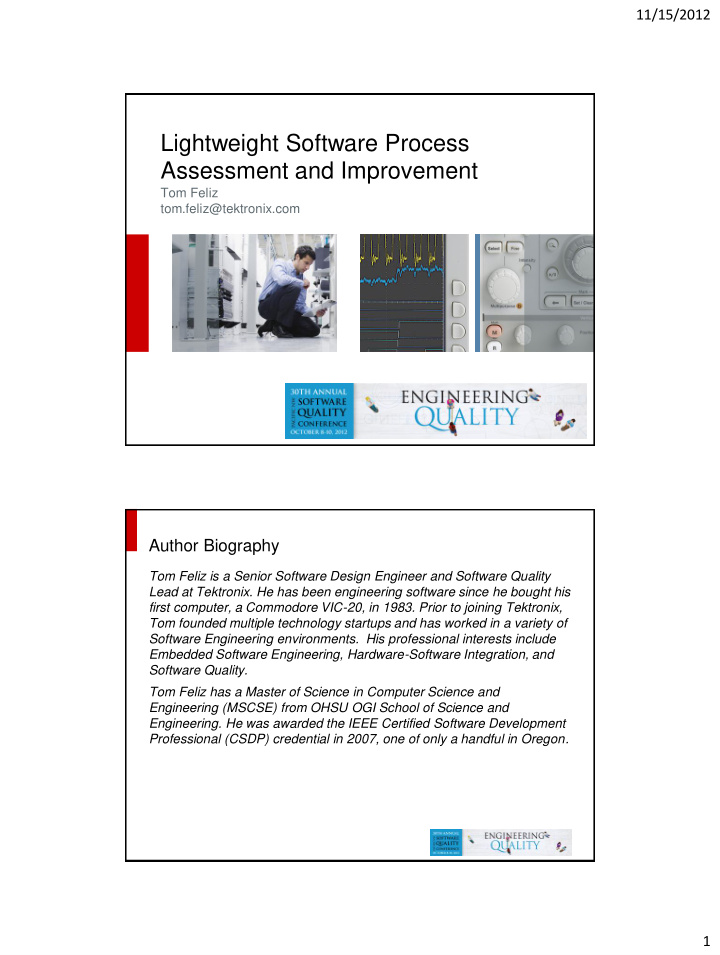lightweight software process assessment and improvement
