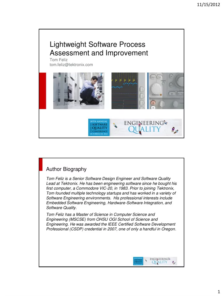 lightweight software process assessment and improvement