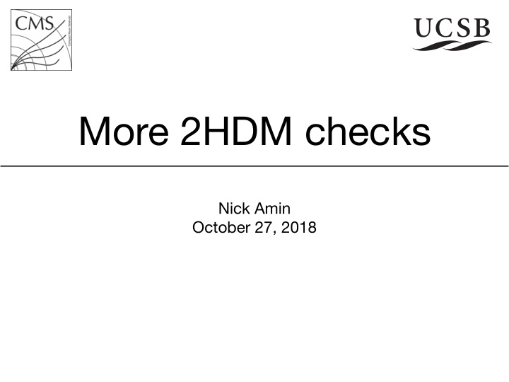 more 2hdm checks