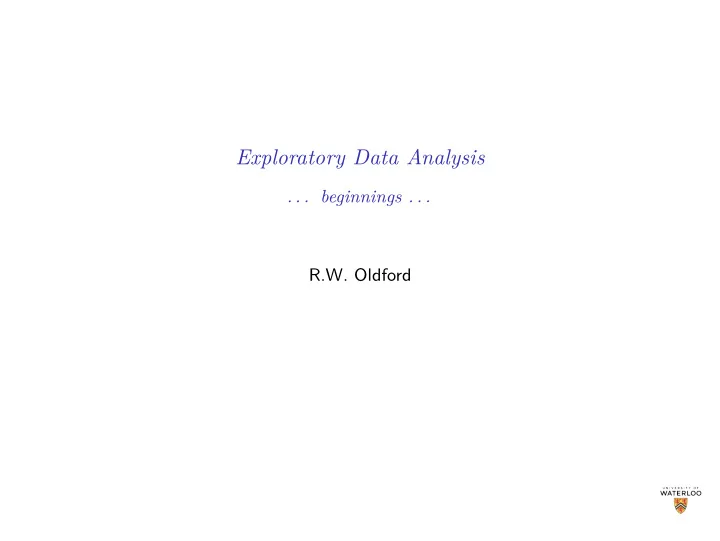 exploratory data analysis