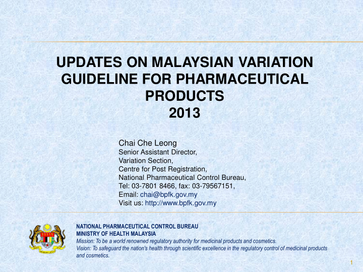 updates on malaysian variation