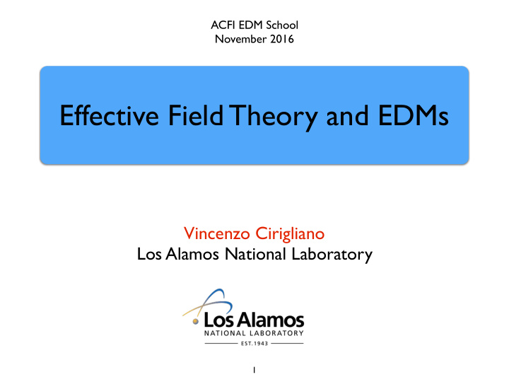 effective field theory and edms