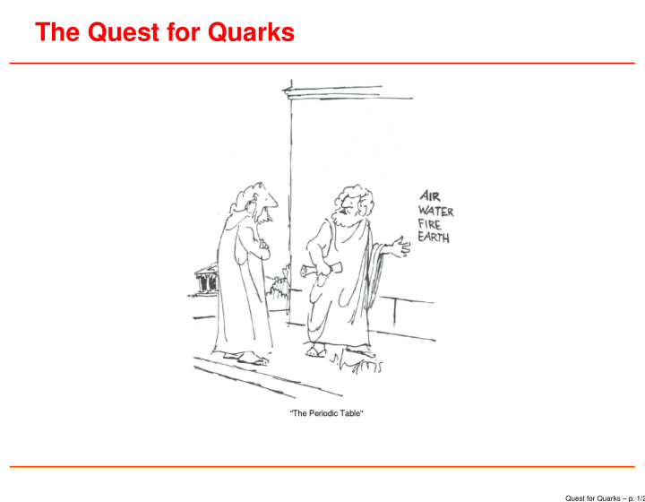 the quest for quarks