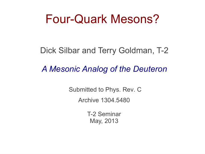 four quark mesons
