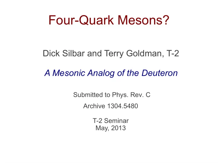 four quark mesons