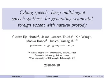Cyborg speech: Deep multilingual  speech synthesis for generating segmental  foreign accent with