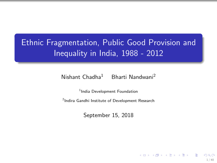 ethnic fragmentation public good provision and inequality