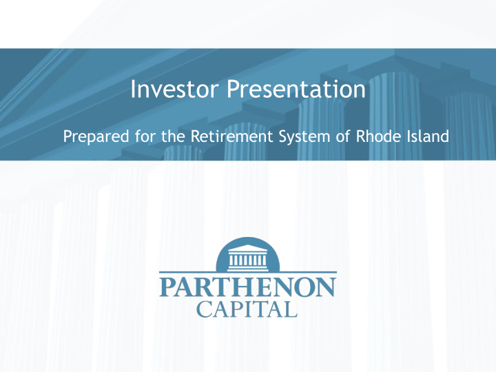 investor presentation