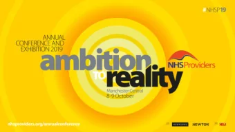 About NHS Providers  NHS PROVIDERS  STRATEGIC  POLICY UPDATE  September 2019  The big five  System