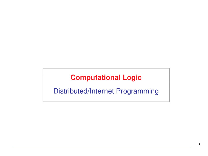 computational logic distributed internet programming