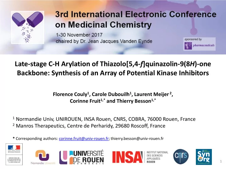 late stage c h arylation of thiazolo 5 4 f quinazolin 9 8