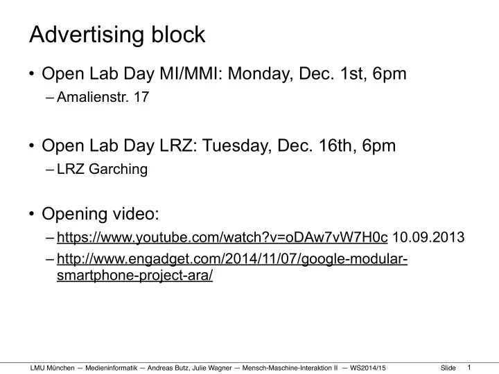 advertising block