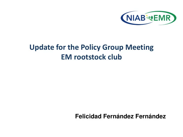 update for the policy group meeting em rootstock club