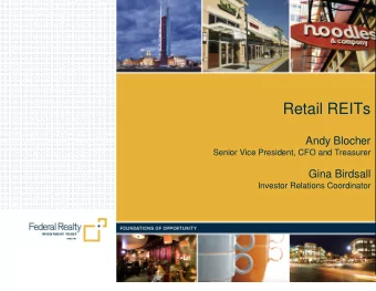 Who is Federal Realty Investment Trust?  One of the oldest publicly traded equity Real Estate