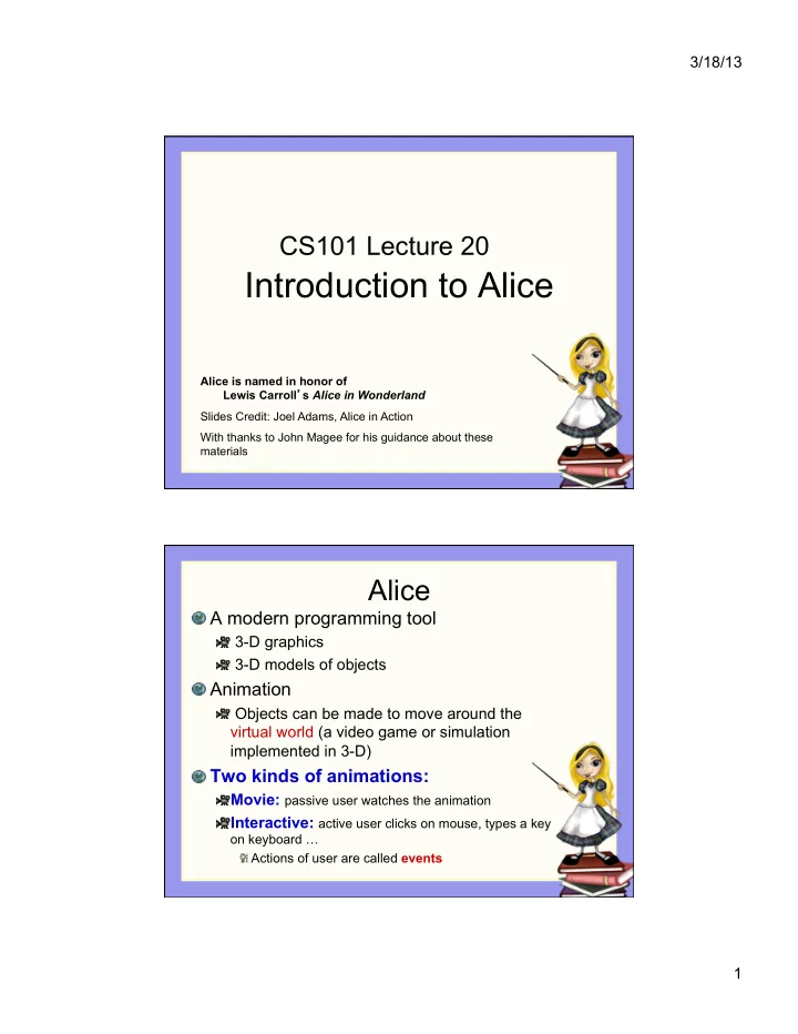 introduction to alice