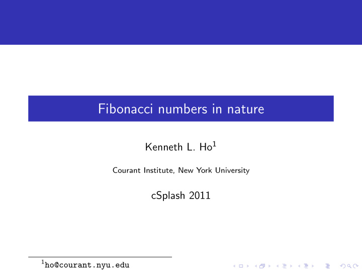 fibonacci numbers in nature