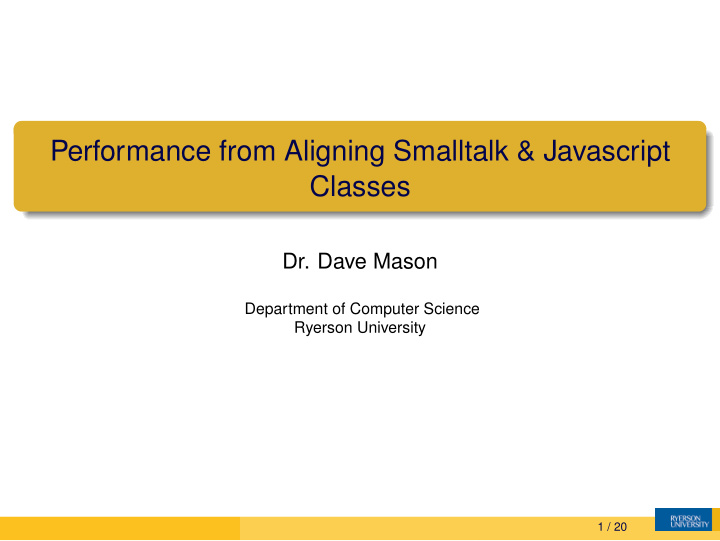 performance from aligning smalltalk javascript classes