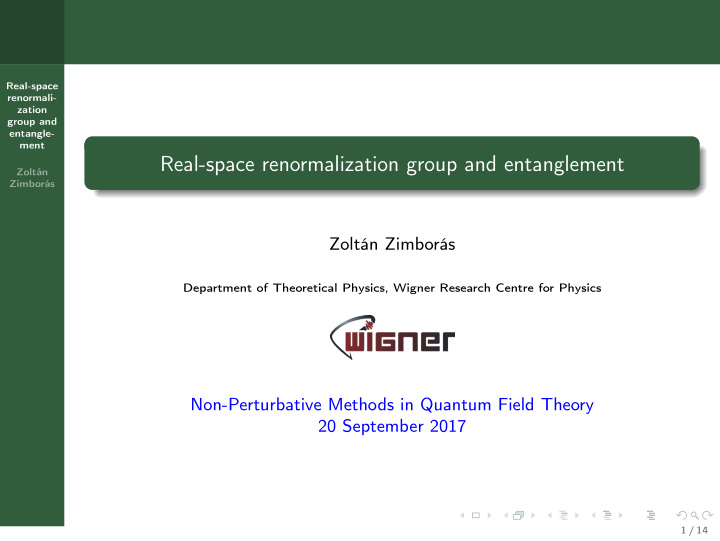 real space renormalization group and entanglement