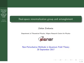 Real-space renormalization group and entanglement  Zoltn  Zimbors  Zoltn Zimbors