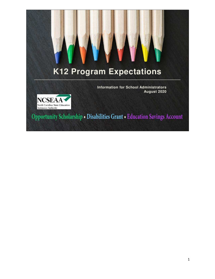 k12 program expectations