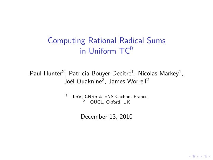 computing rational radical sums
