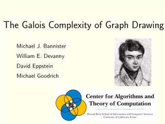 The Galois Complexity of Graph Drawing  Michael J. Bannister  William E. Devanny  David Eppstein