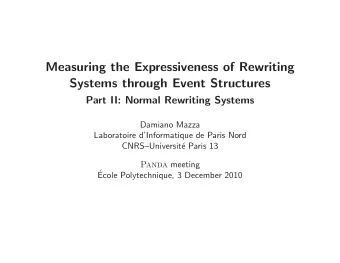 Measuring the Expressiveness of Rewriting  Systems through Event Structures  Part II: Normal