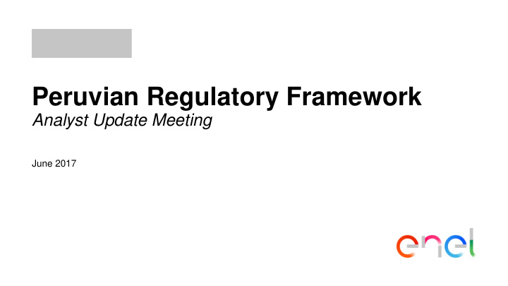 peruvian regulatory framework